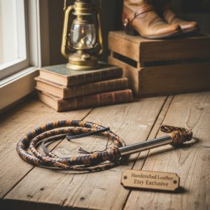 Hand-Braided Leather Bullwhip | Old West Rodeo Prop