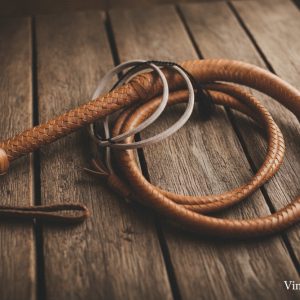 Brown Leather Bullwhip – Western Cowboy Style