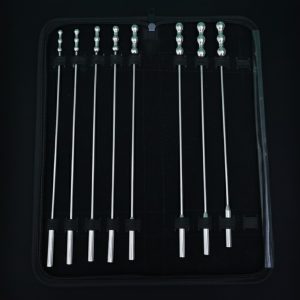 AB-S- Dilators set according to Bakes, wave shape, made of stainless steel, 8-piece, 7 to 14 mm