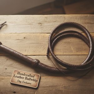 Leather Bullwhip – Braided Heavy-Duty Whip, Western Cowboy Whip, Rustic Cosplay & Costume Prop