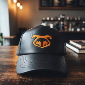 Leather Baseball Cap with Bright Logo | Adjustable Street wear Hat | Unisex Gift for Him/Her