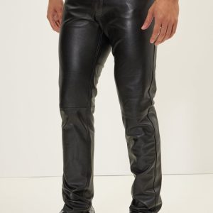 Premium Dark Brown Lambskin Leather Trousers - Smooth Grain Finish