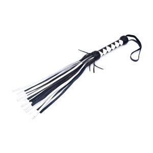 Two-Tone Leather Short Flogger | Handcrafted BDSM Impact Toy