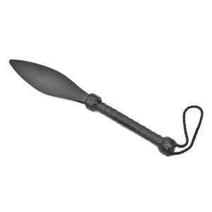 Handcrafted Leather Lotus Petal Paddle – Multi-Leaf Spanking Crop with Braided Handle