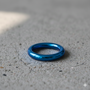 AB-S Blue Color Steel THIN 10mm Cock Ring | Various Sizes