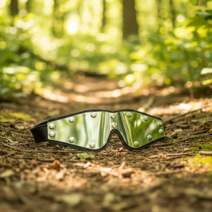 Chrome Eye Mask – Silver Mirror Finish Steampunk Goggles with Adjustable Leather Strap