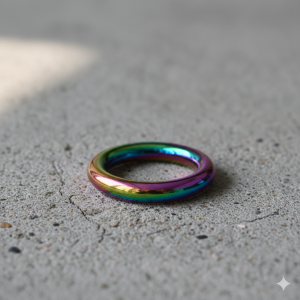 AB-S Rainbow color Steel THIN 10mm Cock Ring | Various Sizes