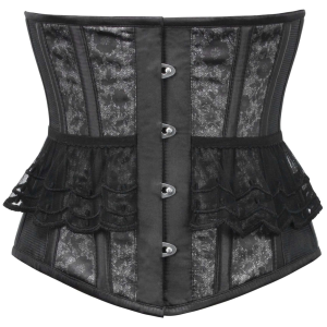 Black Lace Peplum Underbust Corset