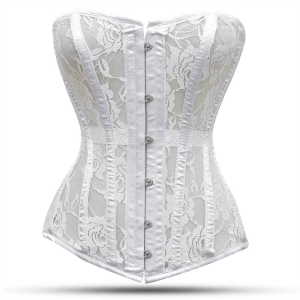 Classic White Lace Overbust Corset - Bridal & Burlesque Style