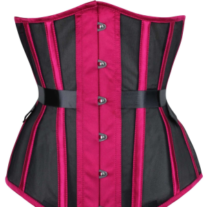 Hot Pink Mesh Corset Belt – Edgy Two-Tone Underbust Bustier for Streetwear & Festivals
