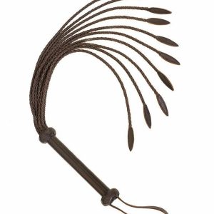 Handcrafted Leather Flogger - 9-Tail Braided Bullwhip with Comfort Grip Handle